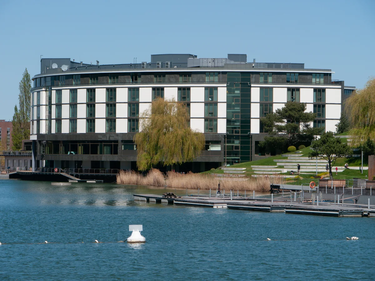Marriott International hotel lobby and branding
