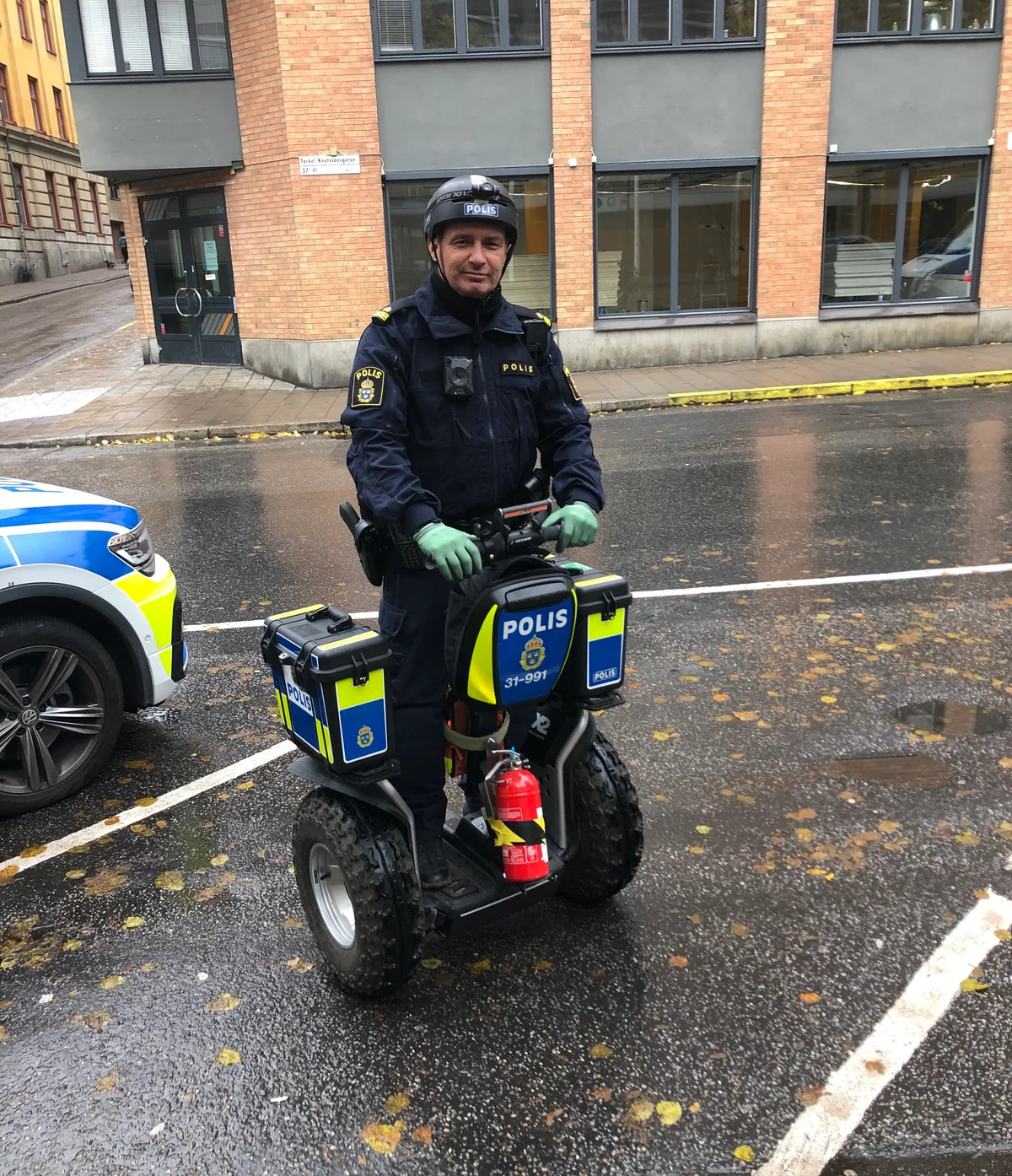 Segway personal transporter on a city street
